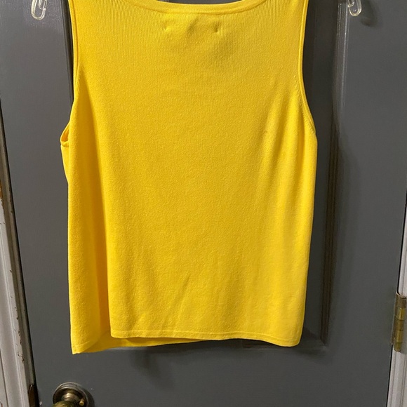 Joseph A Ribbed Sweater Shirt Slim Fit Womens Large Yellow Buckel Drop Shoulder - Picture 2 of 7